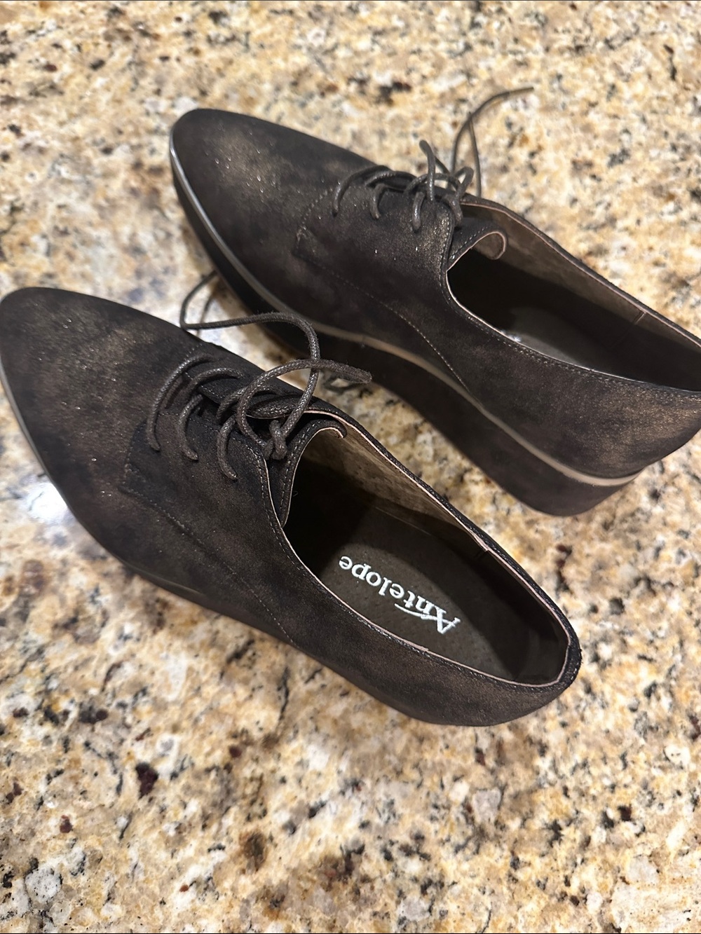 Antelope Women's Black Suede Lace-Up Flats